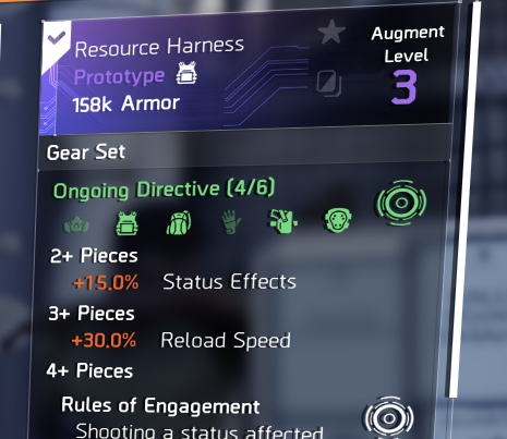 The Division 2, Ongoing Directive, Prototype Augment Recommendation.