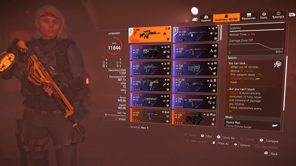 The Division 2, Prima Donna Meta Build