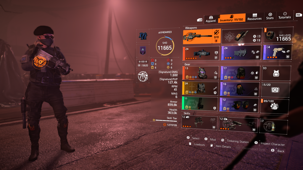 The Division 2, Bank Headquarters Tier 9 Escalation Solo, Ember Engine, Perfect Glass Canon, The Build