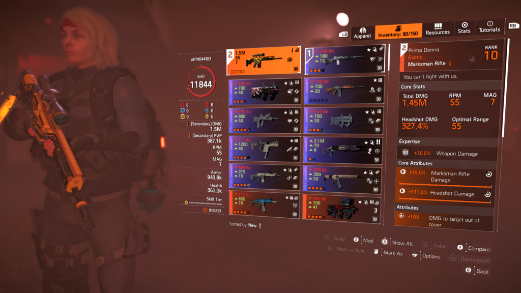 The Division 2, Prima Donna Meta Build